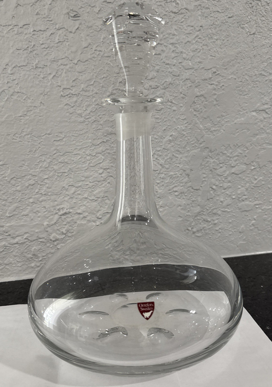 Orrefors Of Sweden Ships Decanter NL 4200- 73 Engraved Designed By Nils Landberg